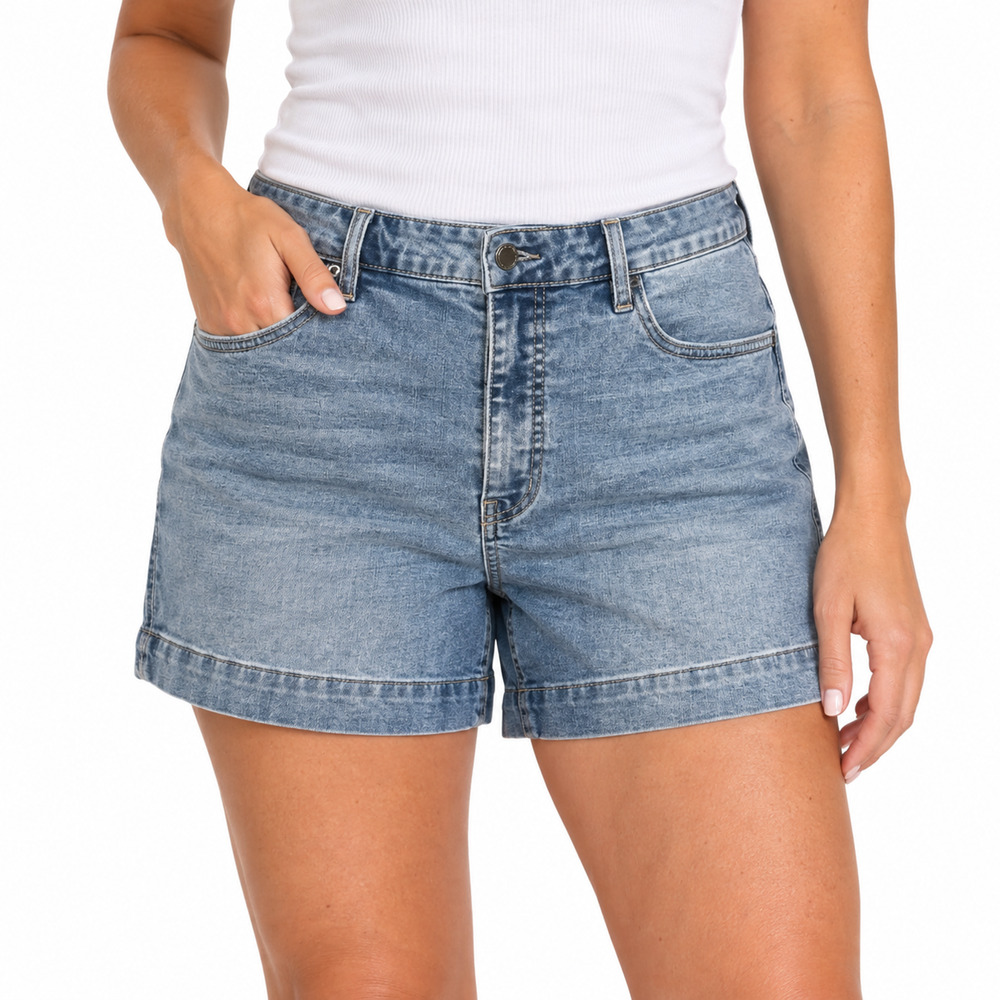 Rebecca Minkoff Womens Denim Jean Stretch 4.5" High Rise Shorts Stretch sz 10